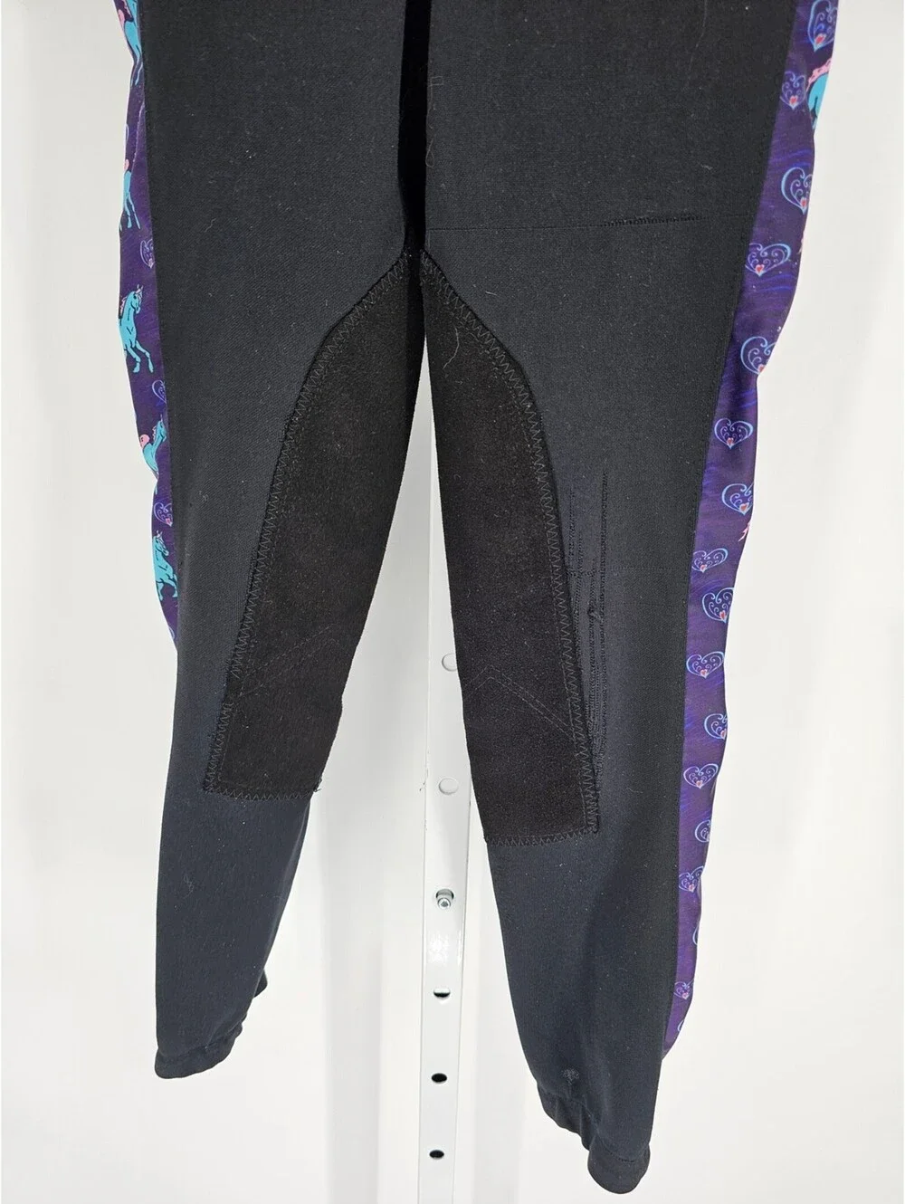 Royal Highness Girls Sz M Riding Equestrian Pants Black w/ Purple Trim